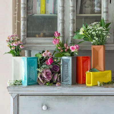 Graham & Green White Ceramic Brick Vase