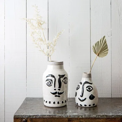 Graham & Green Small Face Print Vase