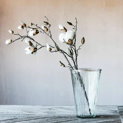 Graham & Green Tall Grooved Glass Vase