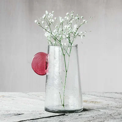Graham & Green Pink and Clear Recycled Glass Vase