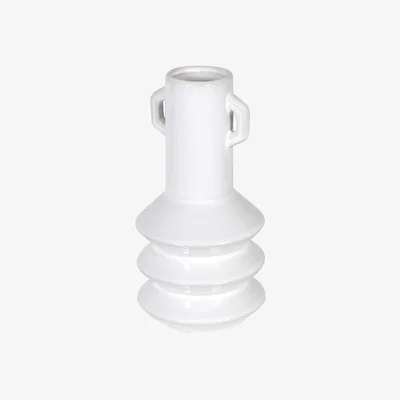 Graham & Green Graham and Green White Abstract Funnel Vase