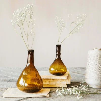 Graham & Green Small Amber Glass Vase