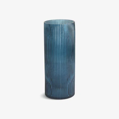 Habitat Habitat Ribbed Glass Vase - Blue