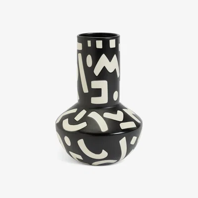 Habitat Habitat Wax Resist Shaped Vase - Black