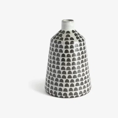 Habitat Habitat Grey and White Dot Vase
