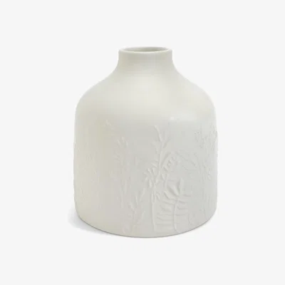 Habitat Habitat Embossed Floral Ceramic Vase - Off White