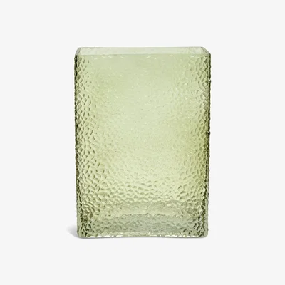 Habitat Habitat Hammered Rectangular Glass Vase - Green