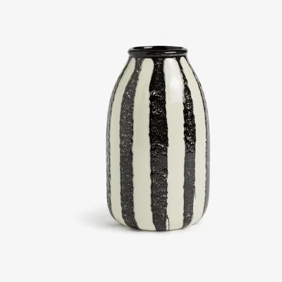 Habitat Habitat Black and White Stripe Vase