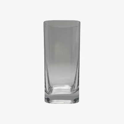Habitat Habitat Small Round Edge Square Glass Vase - Clear