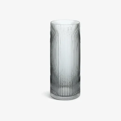 Habitat Habitat Ribbed Glass Vase - Clear
