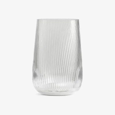 Habitat Habitat Large Ribbed Glass Vase - Clear