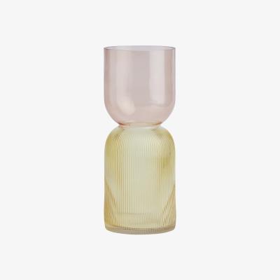 Habitat Habitat Ribbed Glass Vase - Gold & Pink