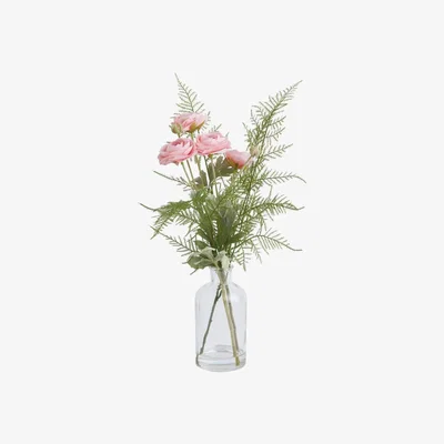 Habitat Habitat Artificial Floral in Glass Vase - Pink
