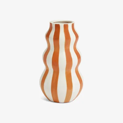 Habitat Habitat Hand Painted Stripe Vase - Rust