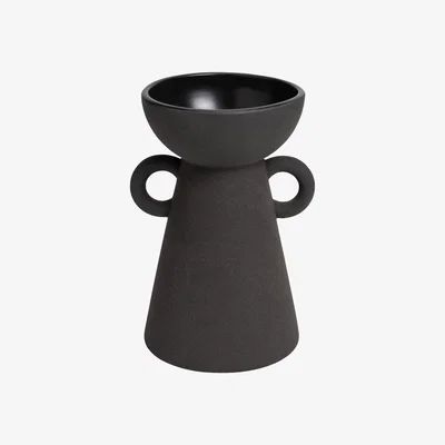 Habitat Habitat Large Ceramic Vase with Handles - Black