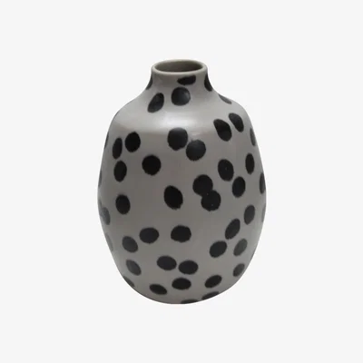 Habitat Habitat Ceramic Ruby Vase with Black Spots