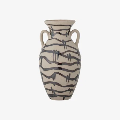 Habitat Bloomingville Ohana Stoneware Vase- Cream & Black