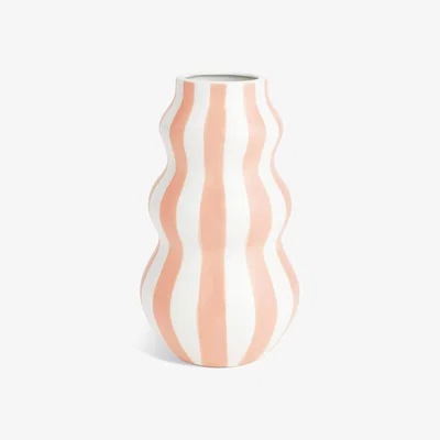 Habitat Habitat Hand Painted Stripe Vase - Pink