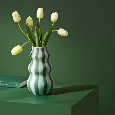 Habitat Habitat Stripe Ceramic Green Vase