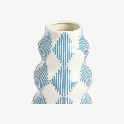Habitat Habitat Harlequin Ceramic Blue Wiggle Vase