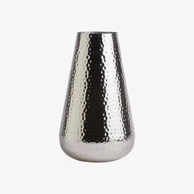 Habitat Habitat Metal Hammered Vase - Silver