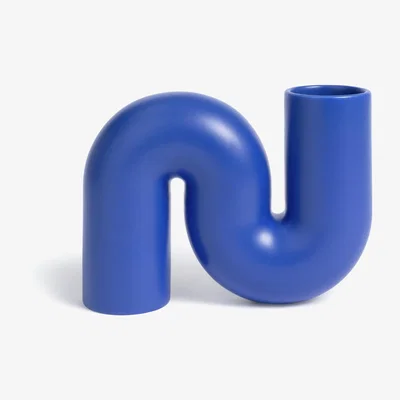 Habitat Habitat Matte S Shaped Vase - Blue