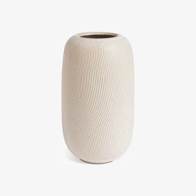 Habitat Habitat Large Ribbed Ceramic Vase - Natural