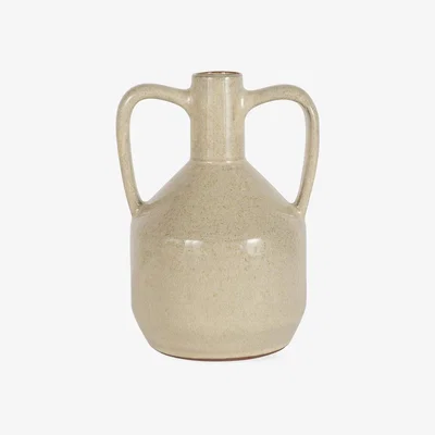 Heal's Maria Portugal Terracotta Terracotta Vase Cream with Handles