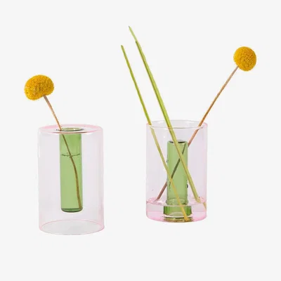 Heal's Block Design Block Reversible Vase Pink & Green Small