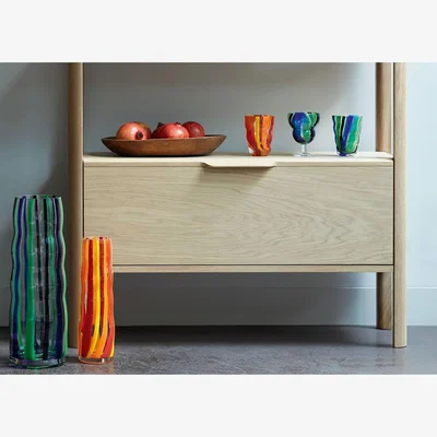 Heal's LSA International Folk Vase H31.5cm Orange, Red & Yellow