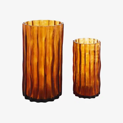 Heal's Heal's Ribbed Vase Large Amber