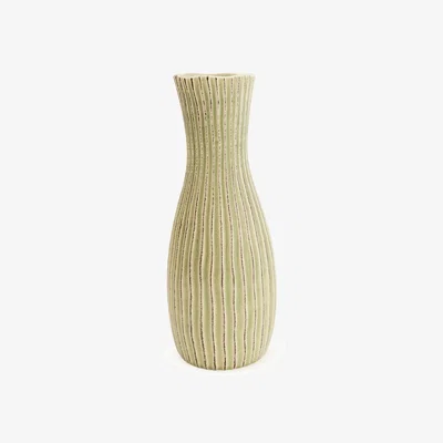 Homebase 36.5cm Large Ridge Vase - Green