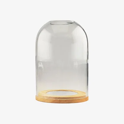 Homebase Wooden Hurricane Vase - Large