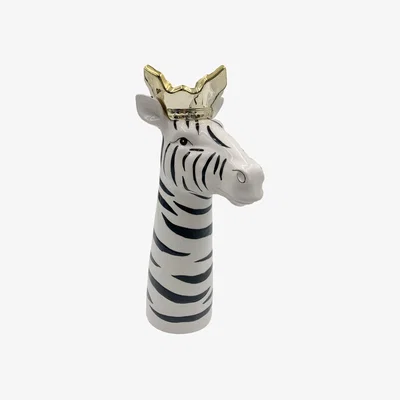 Homebase Zayne Zebra Vase with Crown