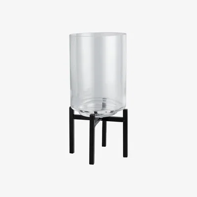 Homebase Hurricane Glass Vase with Stand
