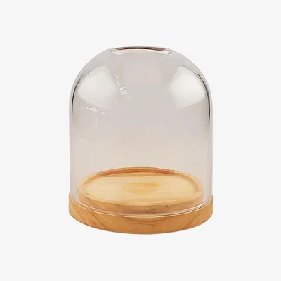 Homebase Wooden Hurricane Vase - Small