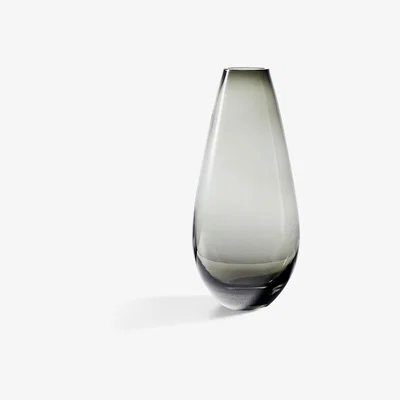 John Lewis west elm Foundations Medium Smoked Glass Vase, H25cm, Smoke
