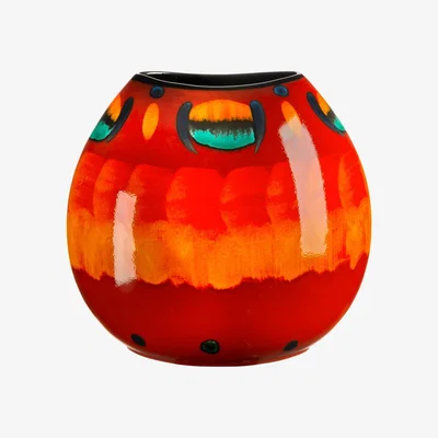 John Lewis Poole Pottery Volcano Purse Vase, H26cm, Red