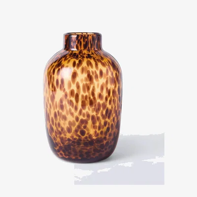 John Lewis John Lewis Tall Confetti Glass Vase, H25cm, Brown
