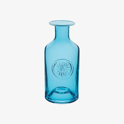 John Lewis Dartington Crystal Daisy Flower Bottle Vase, Turquoise, H25cm