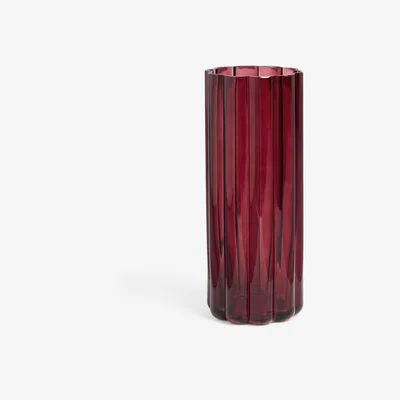 John Lewis John Lewis Ripple Glass Vase, H26cm, Damson