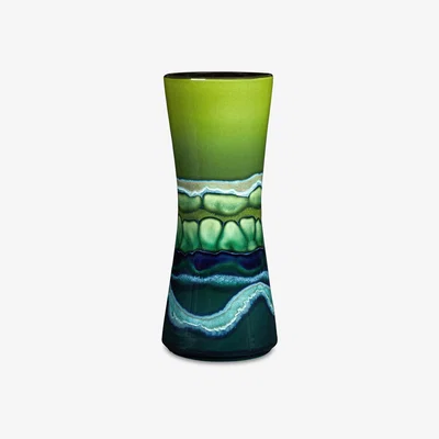 John Lewis Poole Pottery Maya Hourglass Vase, H34cm, Green