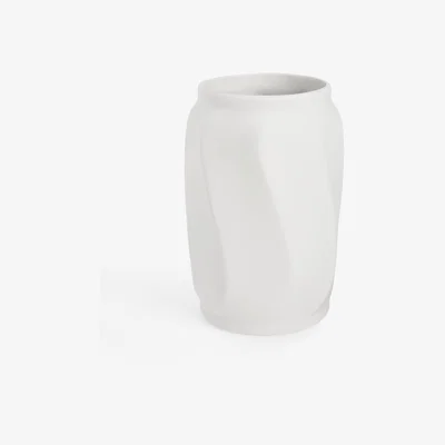 John Lewis John Lewis Wave Glazed Stoneware Vase, H25cm, White