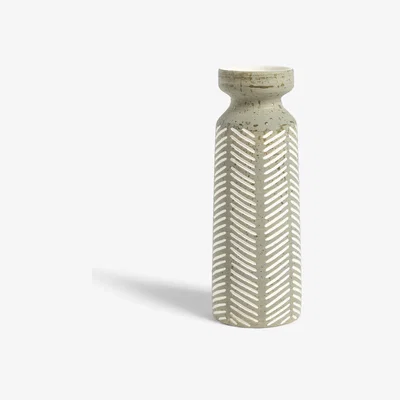 John Lewis John Lewis & Partners Funnel Line Vase, H31cm, Green