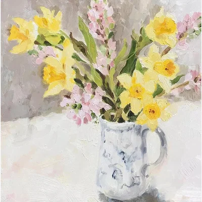 John Lewis Woodmansterne Vase of Daffodils Easter Card