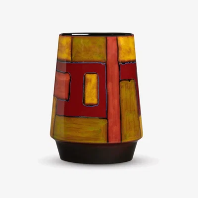John Lewis Poole Pottery 150th Anniversary Keystone Earthenware Vase, H26cm, Orange/Yellow