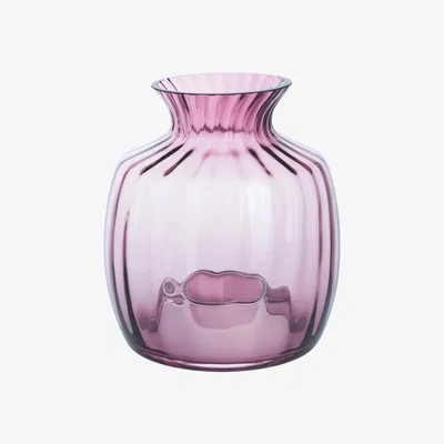 John Lewis Dartington Crystal Cushion Vase, H21.5cm, Heather