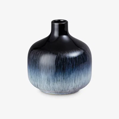 John Lewis Denby Halo Square Bud Vase, H13cm, Black/Multi
