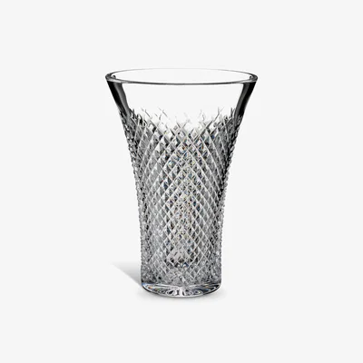 John Lewis Waterford Crystal Treasures of the Sea Cut Glass Alana Vase, H20cm, Clear