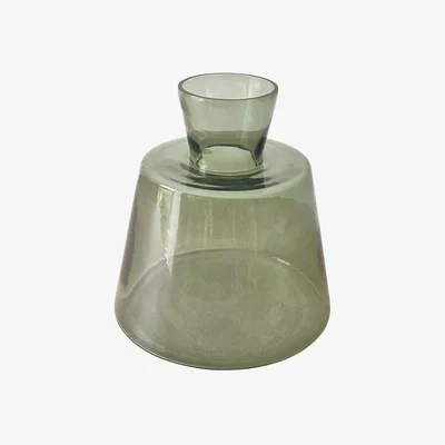 John Lewis Truly Smoked Glass Vase, Sage